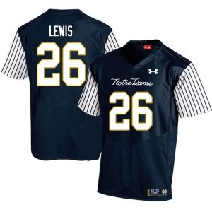 Notre Dame Fighting Irish Men's Clarence Lewis #26 Navy Under Armour Alternate Authentic Stitched College NCAA Football Jersey HJD6099NW